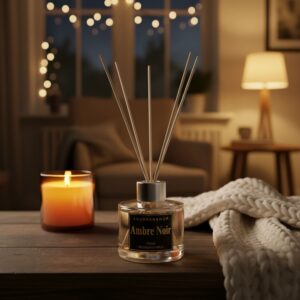 Diffuseur de parfum bâtonnets – Ambre Noir