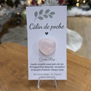 Câlin de Poche – Cœur Quartz Rose
