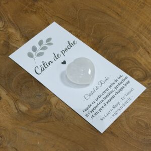 Câlin de Poche – Cœur Cristal de Roche