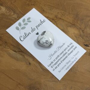 Câlin de Poche – Cœur Howlite Blanche