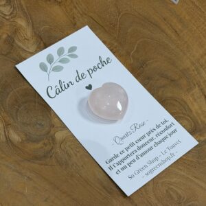 Câlin de Poche – Cœur Quartz Rose
