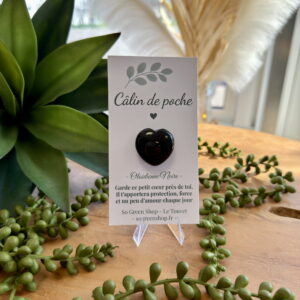 Câlin de poche cœur en Obsidienne Noire (pierre naturelle)